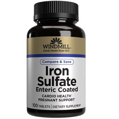 Windmill Iron Sulfate Enteric-Coated Tablets 100ct