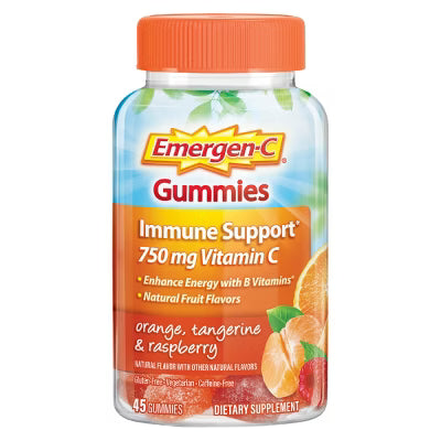 Emergen-C Vitamin C Gummies Orange, Raspberry & Tangerine 45ct