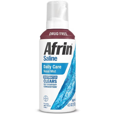 Afrin Saline Daily Care Nasal Mist Drug Free 4.5 oz