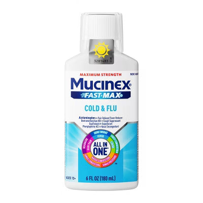 Mucinex Maximum Strength Fast-Max Cold & Flu (All-in-One) Liquid  6 Fl Oz