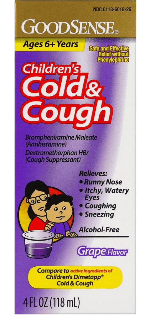 GoodSense Children's Cold & Cough Grape, Ages 6 Years & Older 4 oz (Case of 6) - Sterling Distributors
