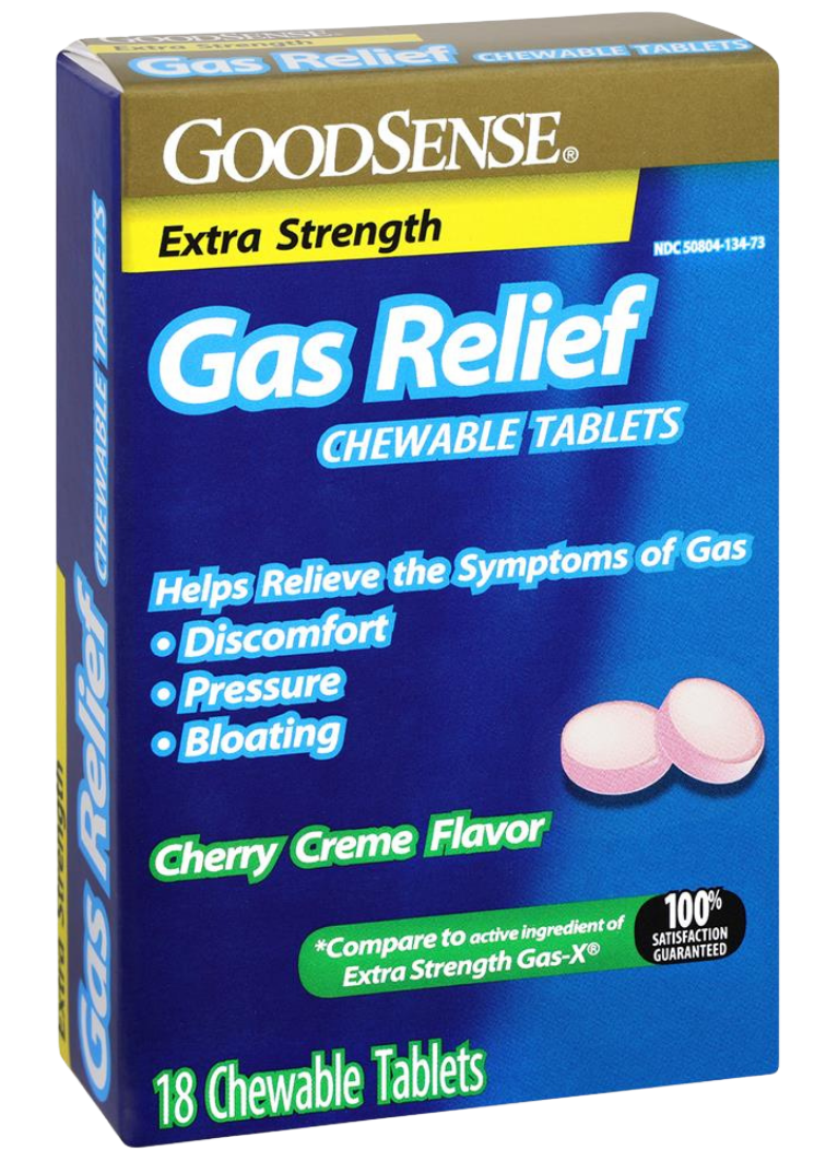 GoodSense Gas Relief XS Simethicone 125 Mg Chew Tab Cherry Crème 18 CT (Case of 6) - Sterling Distributors