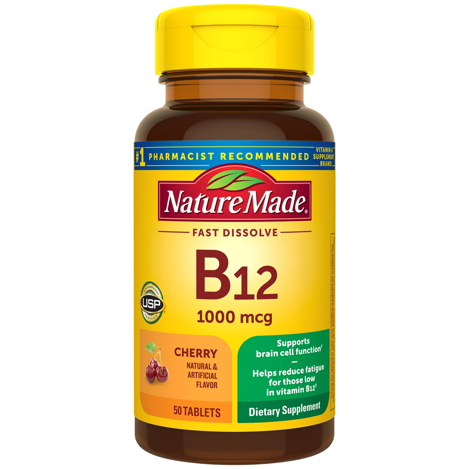Nature Made Vitamin B12 Easy Dissolve Cherry Flavor 1000 mcg 50 ct Tablets - Sterling Distributors