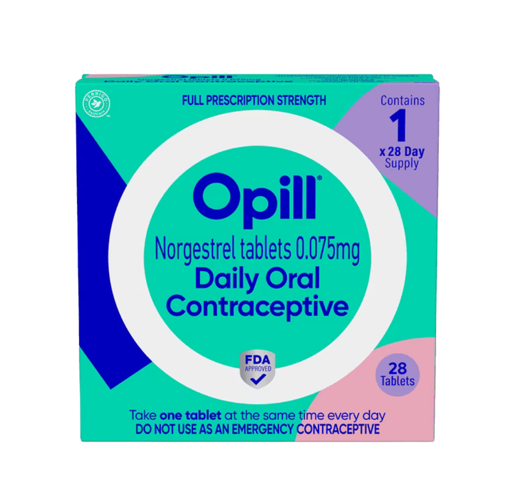 Opill Norgestrel 0.075mg Daily Oral Contraceptive Tablets 1 Month Pack (28 days) (Case of 6) - Sterling Distributors