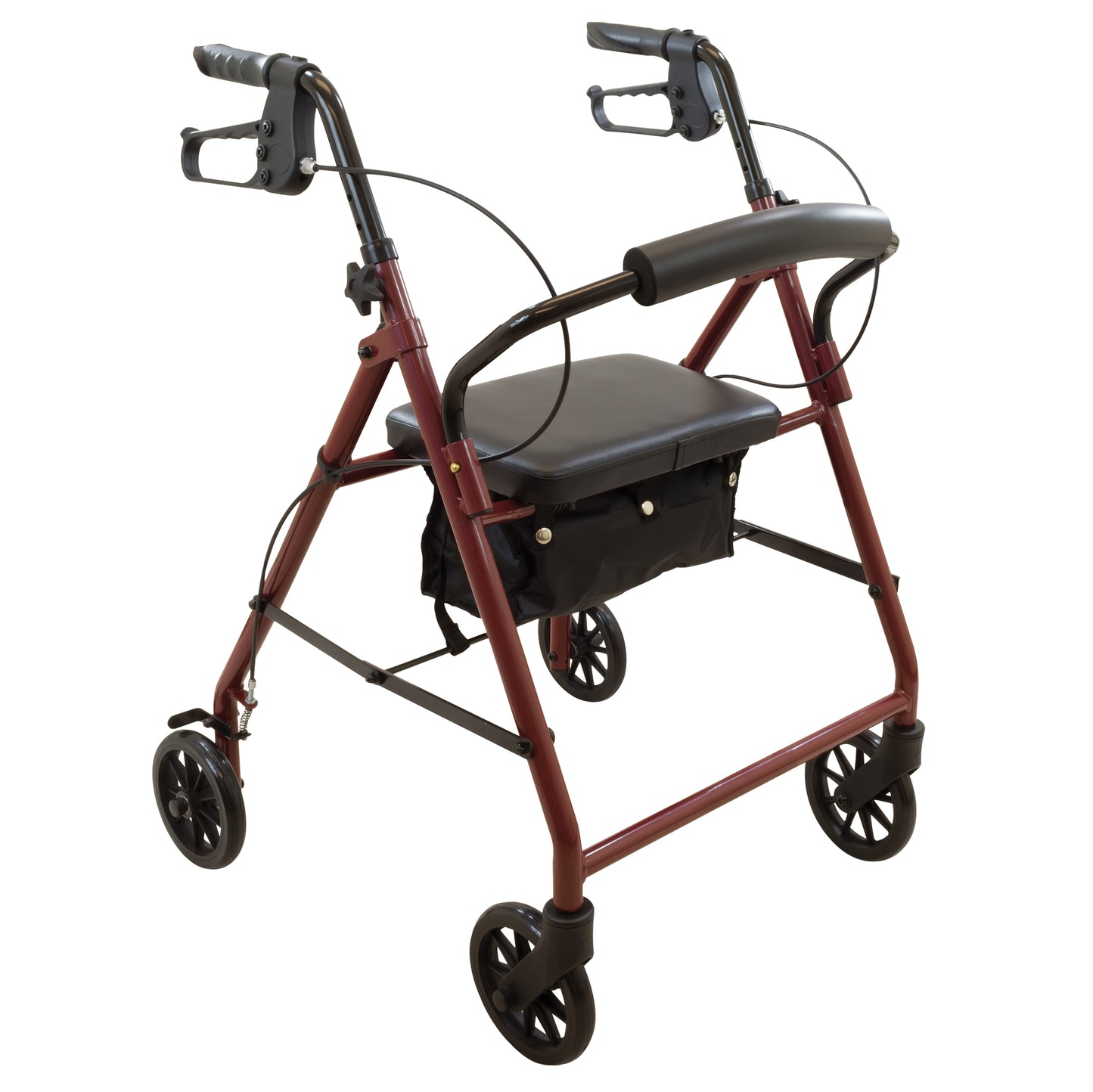 Compass Rollator Steel Burgundy - Sterling Distributors