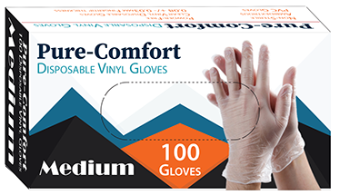 Pure-Comfort Disposable Vinyl Medium Gloves