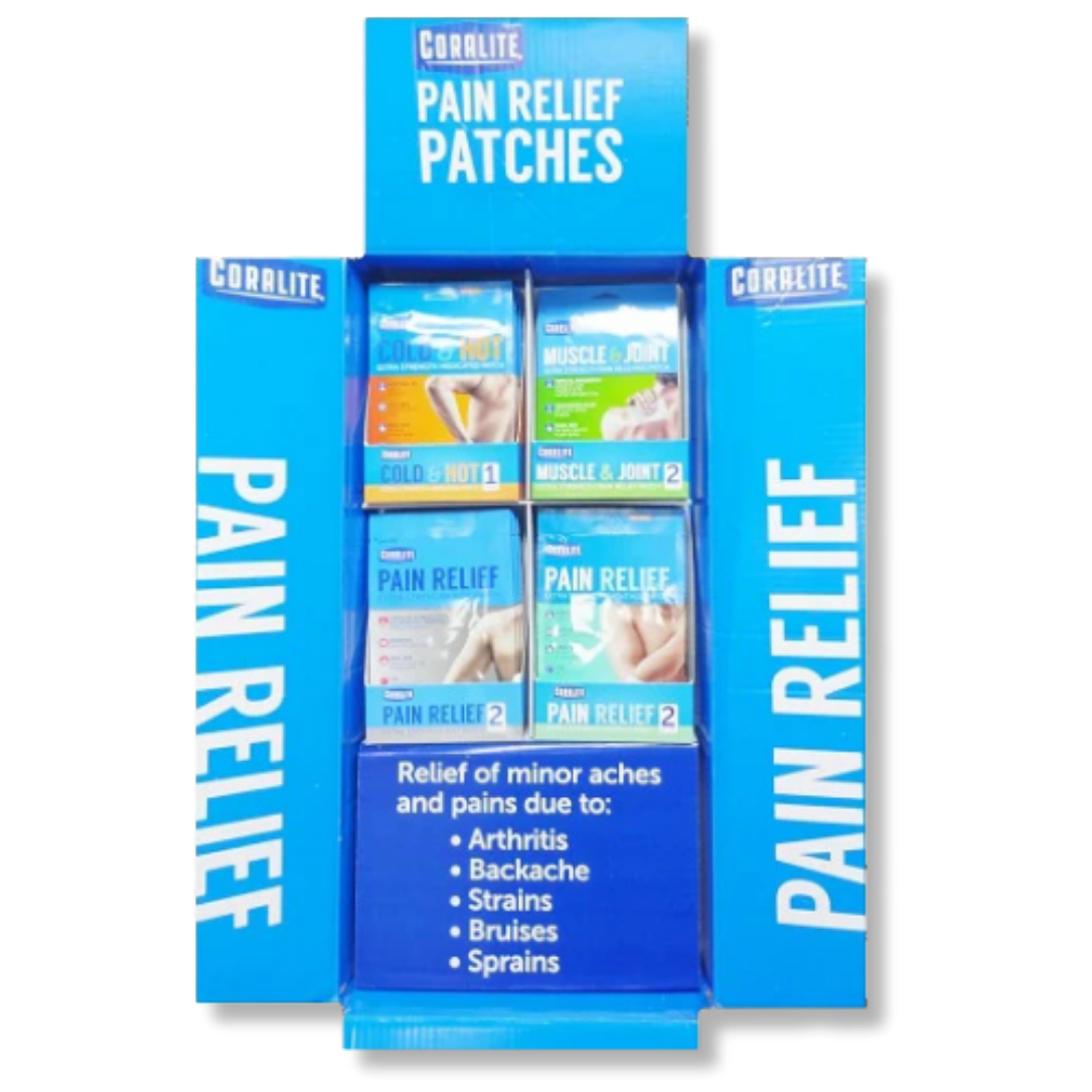 Coralite Pain Relief Patches Display Kit (96ct) - Sterling Distributors