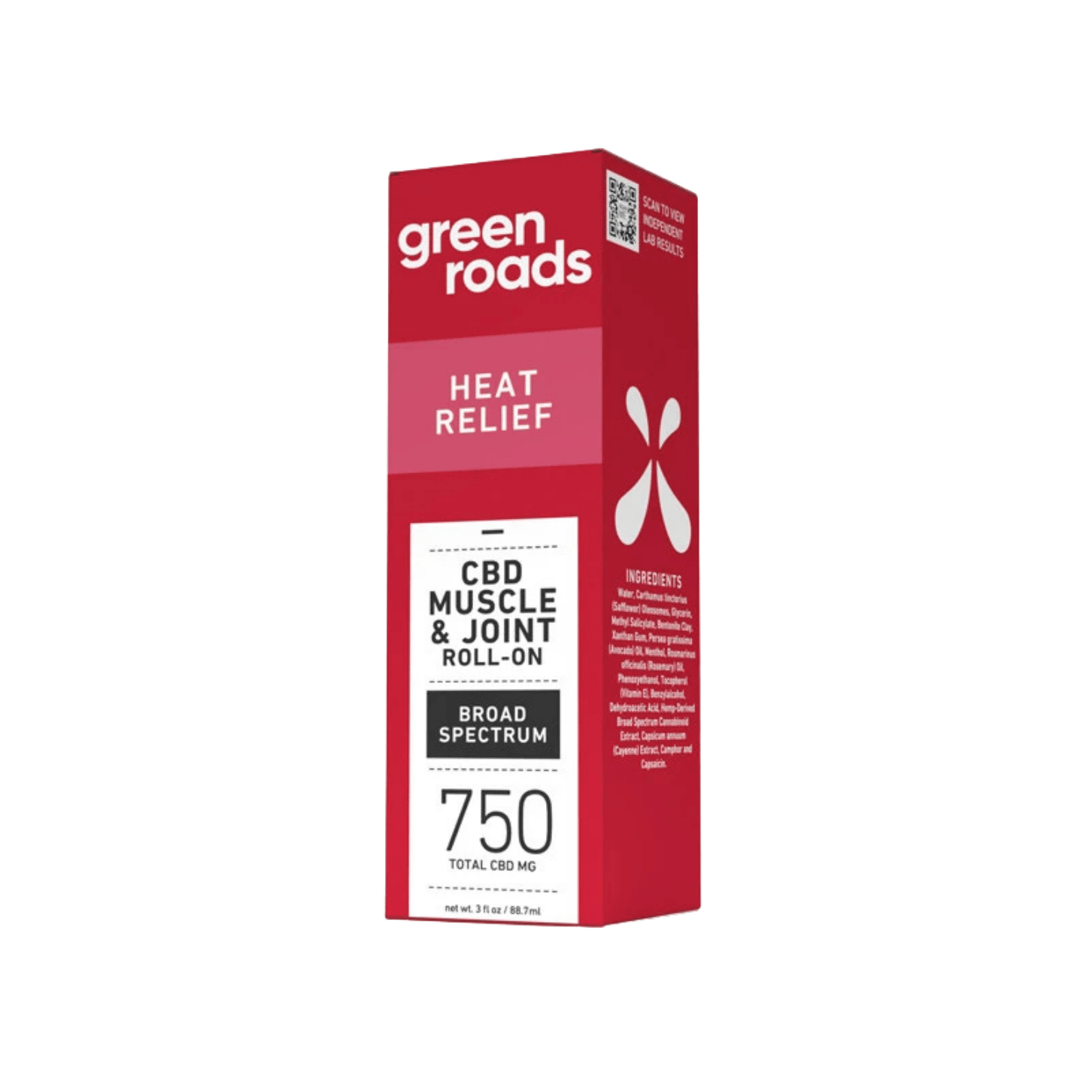 Green Roads Heat Relief Cream 750mg Roll On 3oz - Sterling Distributors