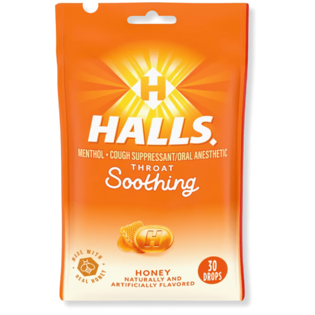 Halls Bag Honey Cough Drop 30ct - Sterling Distributors