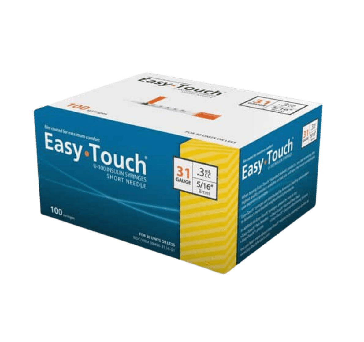 Easy Touch Syringe 3/10cc 31G 8mm 5/16" 100ct (831365) - Sterling Distributors