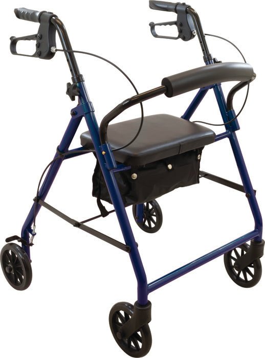 Compass Rollator Steel Burgundy Knock Down - Sterling Distributors
