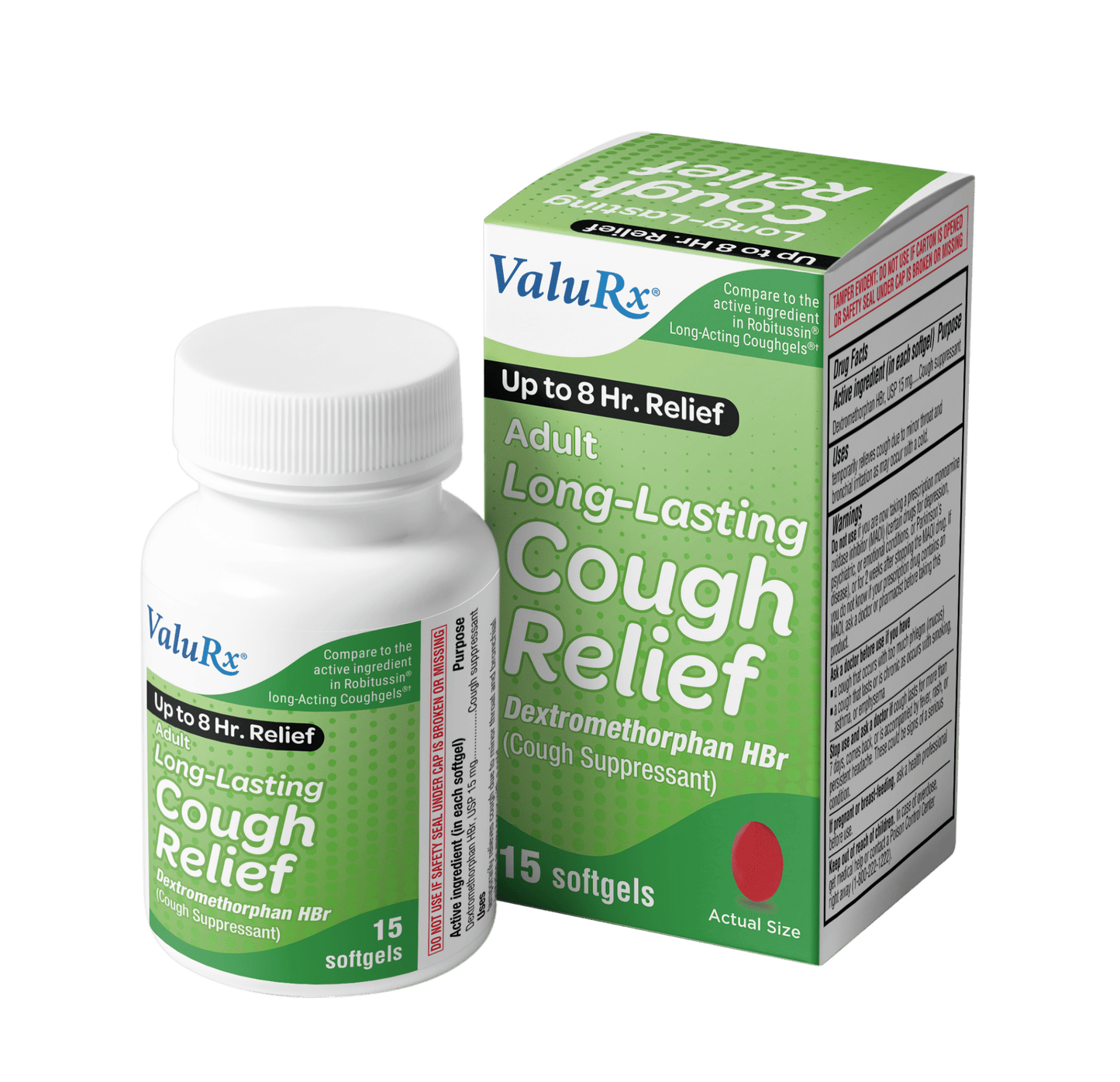 ValuRx Adult Long Lasting Cough Relief Softgels - Sterling Distributors