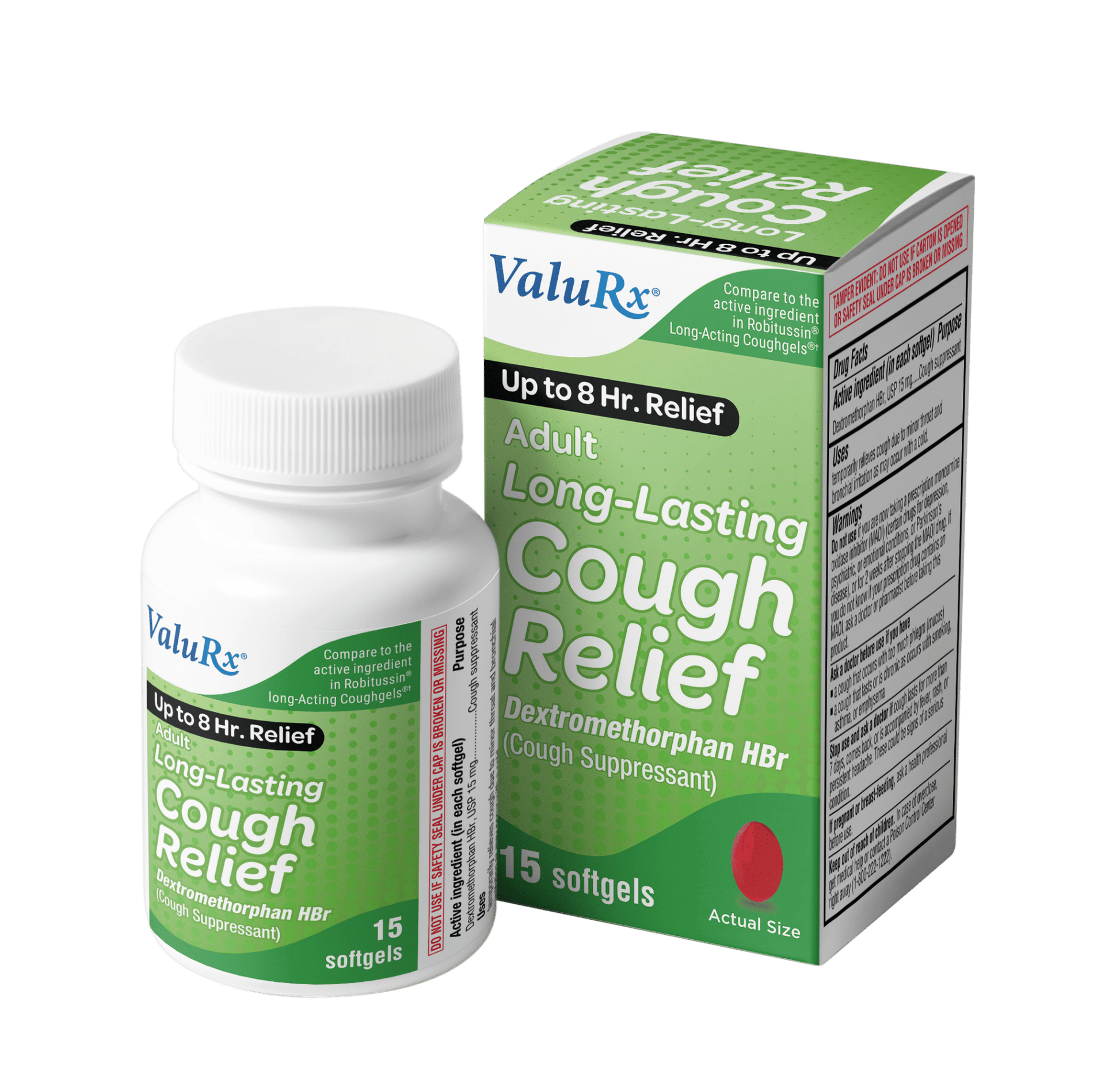 ValuRx Adult Long Lasting Cough Relief Softgels - Sterling Distributors
