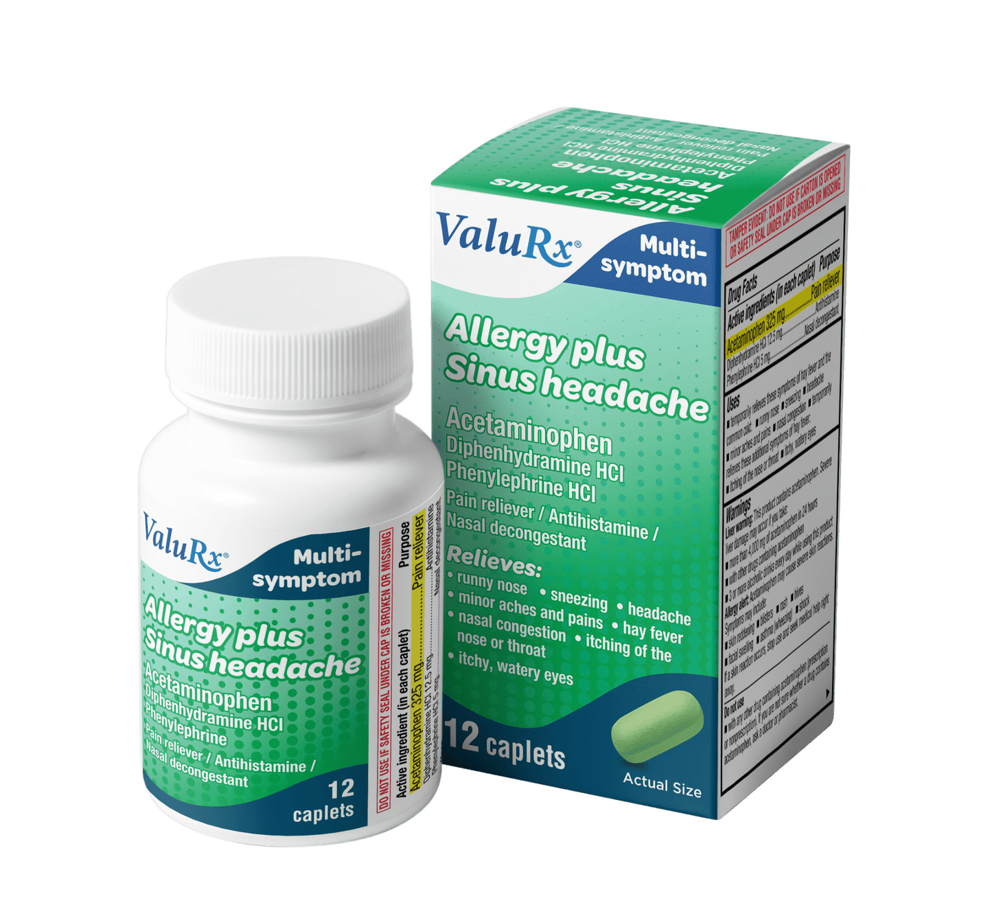 ValuRx Allergy Plus Sinus Headache Relief - Sterling Distributors