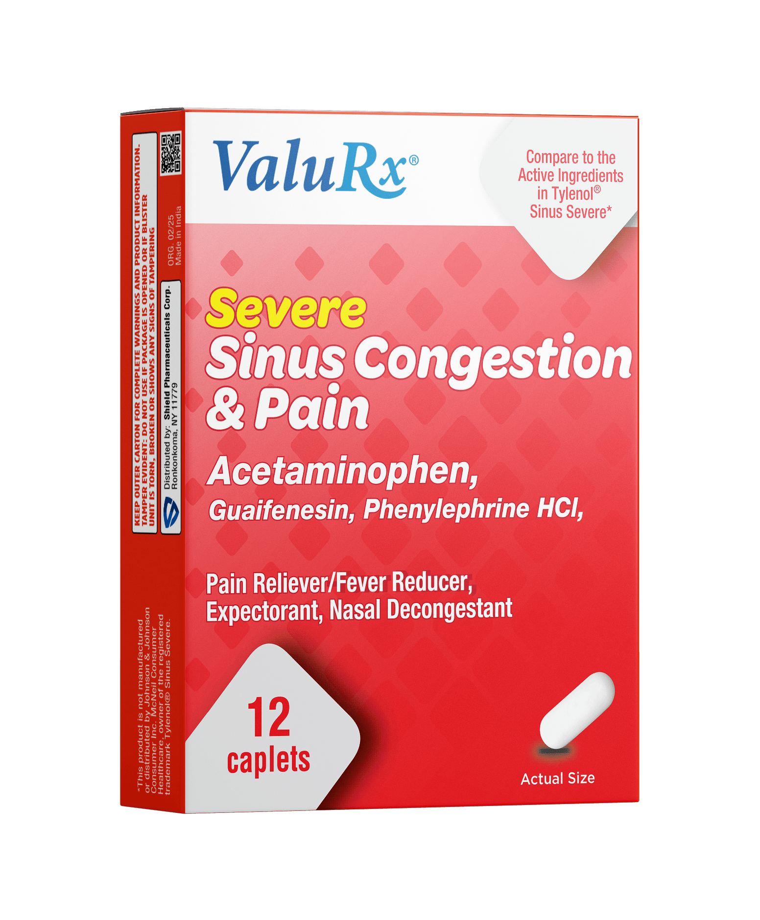 ValuRx Daytime Sinus Congestion & Pain Relief Caplets - Sterling Distributors