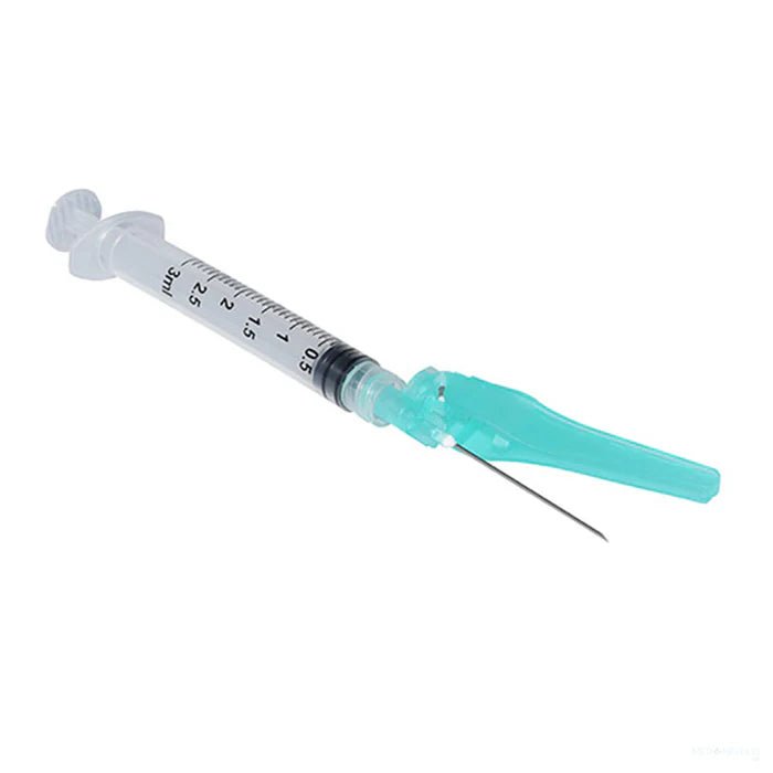 Sol-Care Safety Syringe 25g 1inch 3ml 100 count