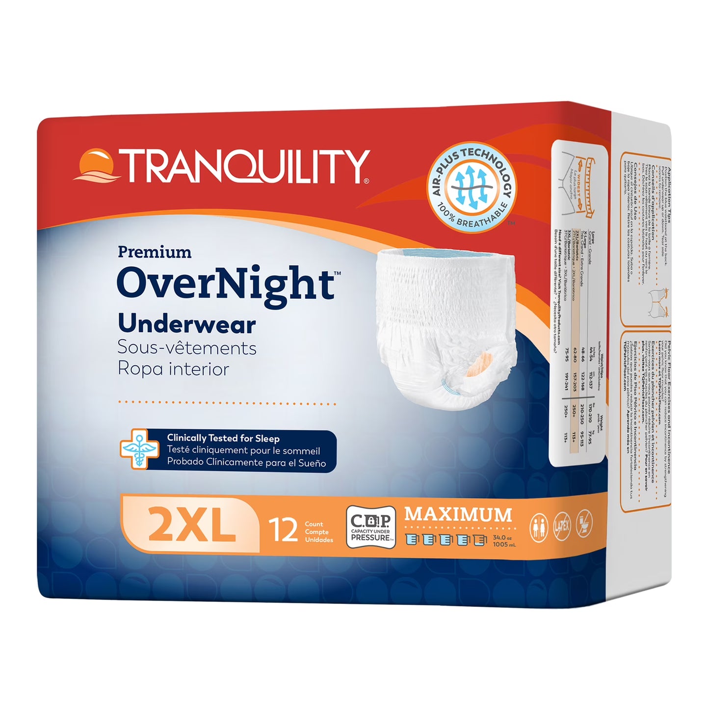 Tranquility XXL Overnight Briefs (250+lbs) Case of 48