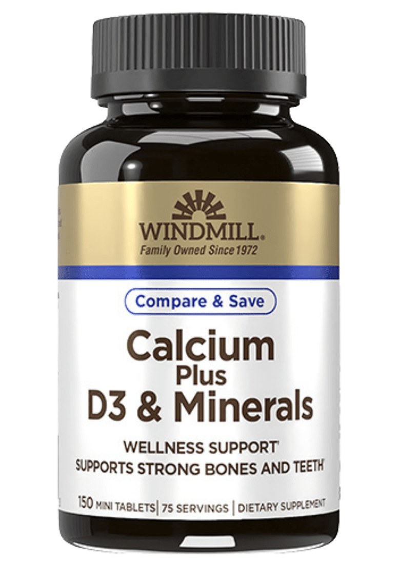 Windmill Calcium Plus D3 & Minerals Tablets 150ct (Case of 6) - Sterling Distributors