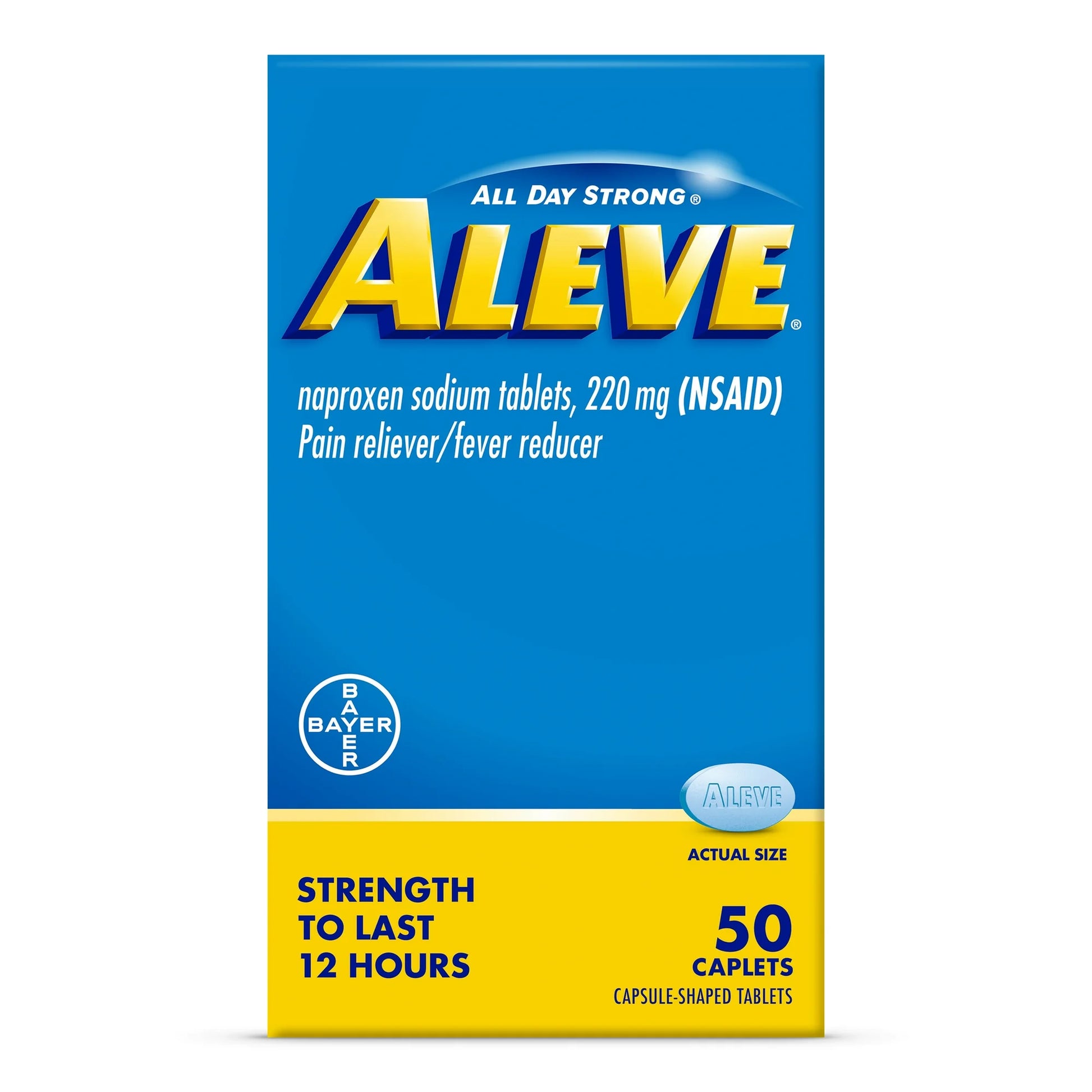 Aleve Pain Relief Naxproxen Sodium Caplets 50ct - Sterling Distributors