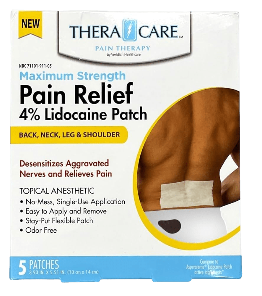 TheraCare Pain Relief 4% Lidocaine Patch 5ct - Sterling Distributors