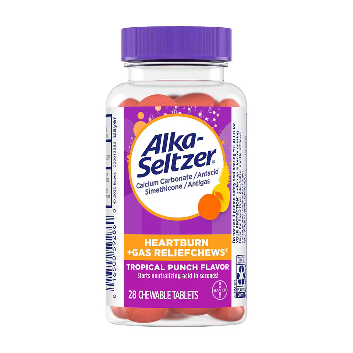 Alka Seltzer Heartburn + Gas Relief Chews Tropical Punch 28ct