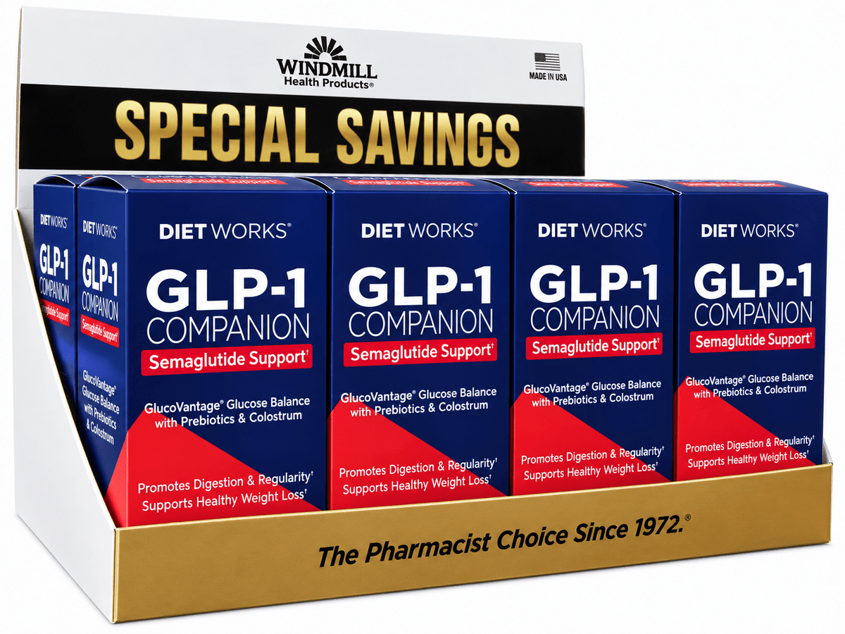 DietWorks GLP-1 Companion Semaglutide Support Tablets 60ct - Case of 12 - Sterling Distributors