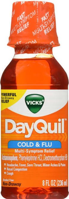 Vicks DayQuil Cold & Flu Relief Liquid 8 oz - Sterling Distributors