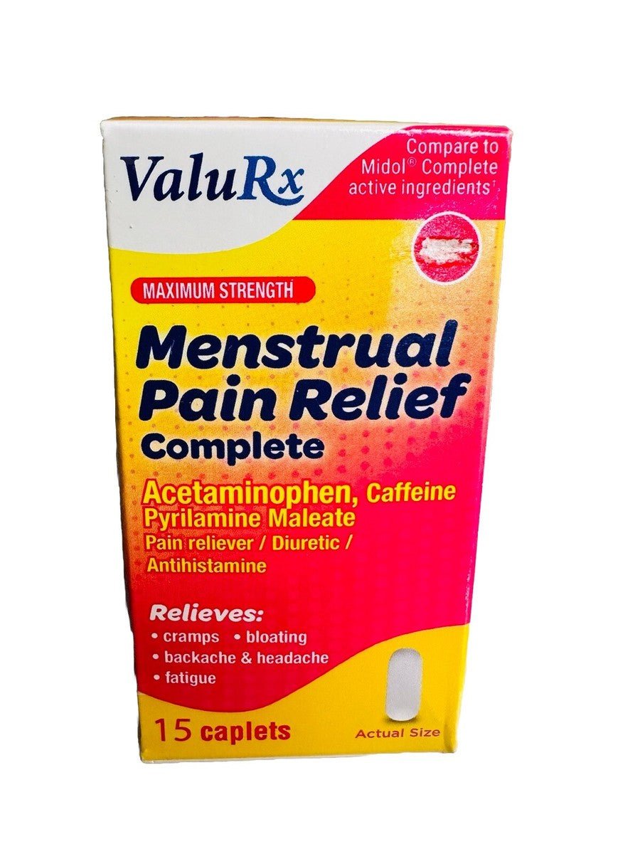 ValuRx Menstrual Pain Relief Caplets 15ct - Sterling Distributors