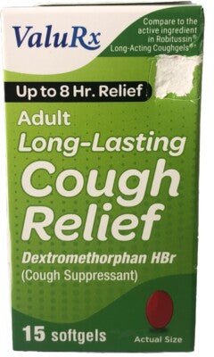 ValuRx Adult Long Lasting Cough Relief Softgels 15ct - Sterling Distributors